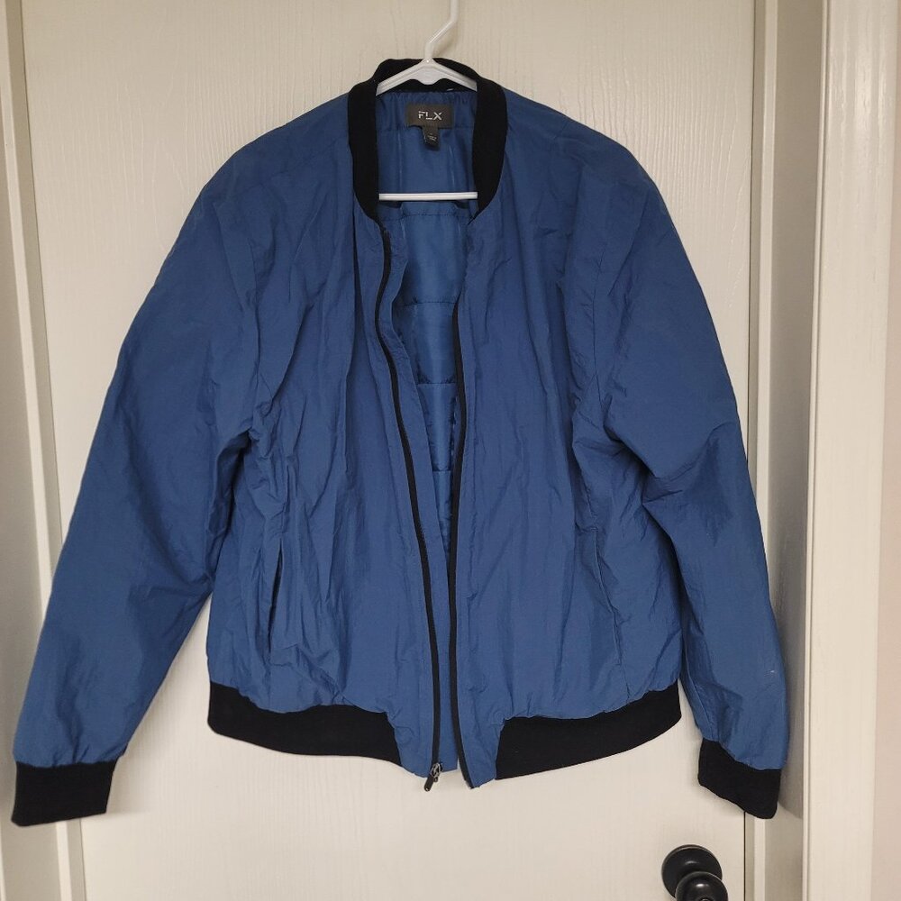 Mens blue FLX puffer full zip up jacket - size L
